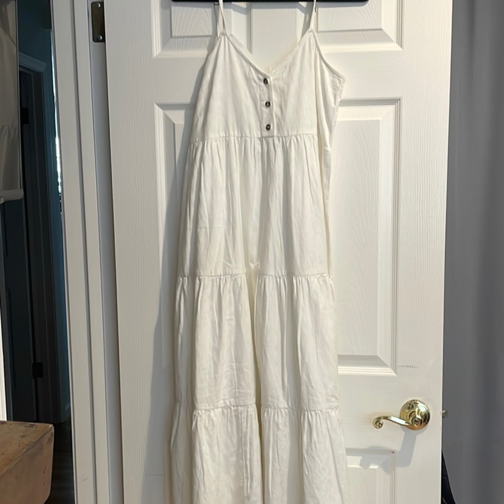 Roxy Sunset Kiss Cami Dress- Off White Midi Dress